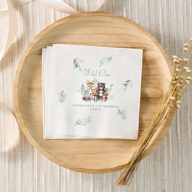 Forest Friends first birthday  Napkins (Creator Uploaded)