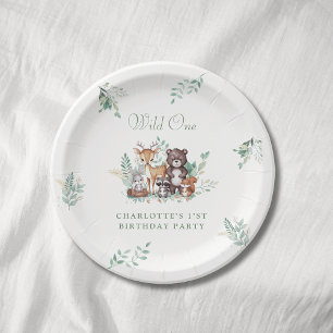 Forest Friends first birthday  Paper Plates