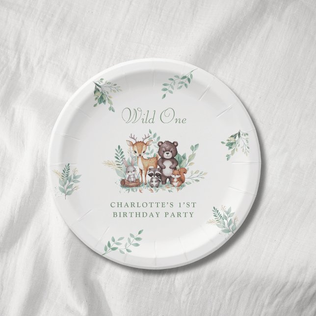 Forest Friends first birthday  Paper Plates (Creator Uploaded)
