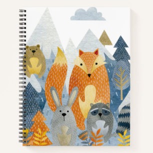 Forest friends in the mountain notebook