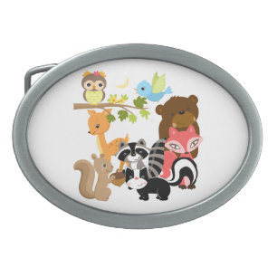Forest Friends Oval Belt Buckle