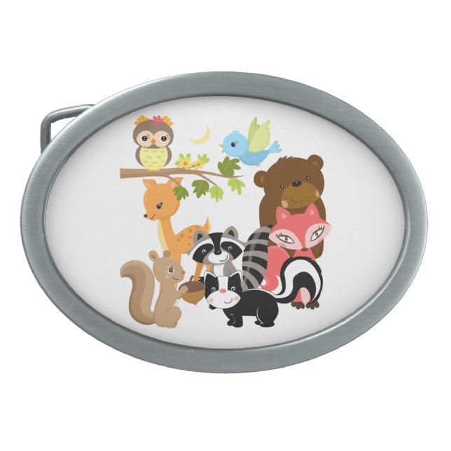 Forest Friends Oval Belt Buckle (Front)