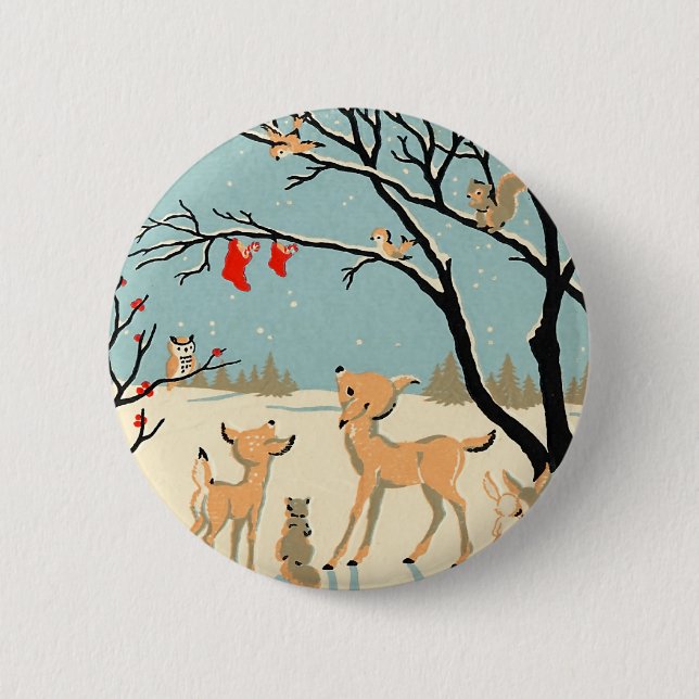 Forest Friends Pinback Button (Front)