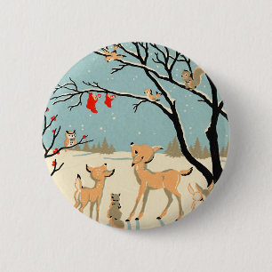 Forest Friends Pinback Button