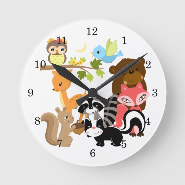 Forest Friends Round Clock (Front)