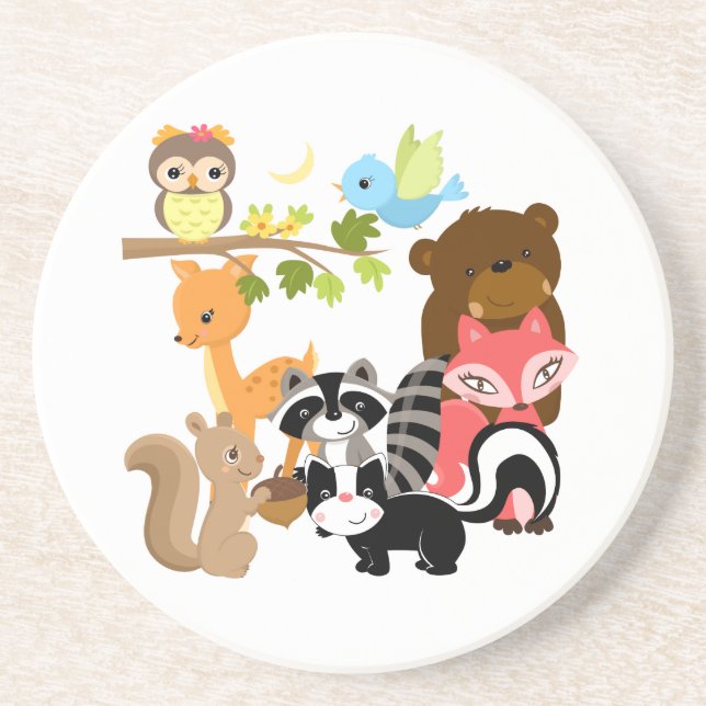 Forest Friends Sandstone Coaster (Front)