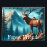 Forest Friends Two Page Calendar<br><div class="desc">Stunning mountain forests full of beautiful wildlife,  a different scene for every month! This calendar is perfect for anyone who loves the outdoors,  hiking,  and seeing amazing animals in their natural habitat.</div>