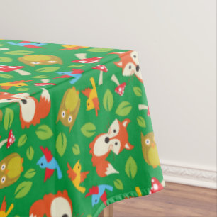 Forest Friends Woodland Cute 1st Birthday Party Tablecloth