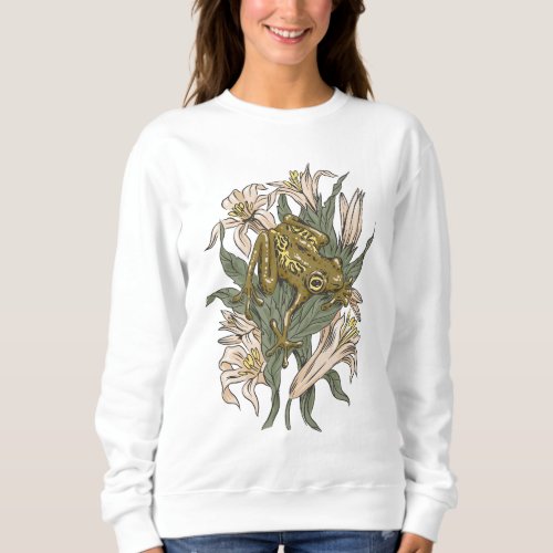 Forest frog nature design sweatshirt