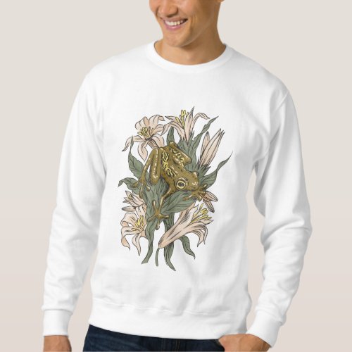 Forest frog nature design sweatshirt