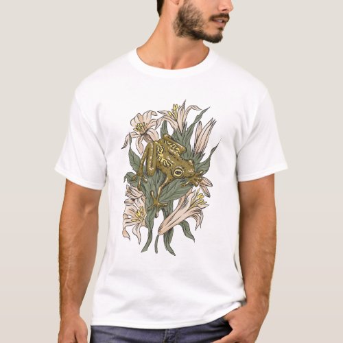 Forest frog nature t_shirt design