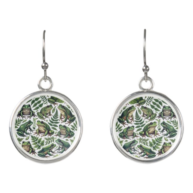 Forest Frogs Mug Earrings (Front)