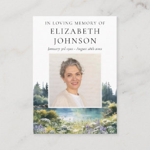 Forest Funeral Memorial Prayer Poem Photo Cards
