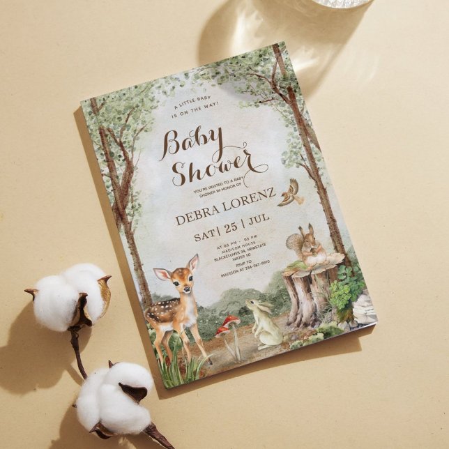 Forest Garden Baby Shower Editable Invitation (Baby Shower Forest)