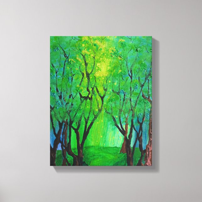 Forest Glow Stretched Canvas Print (Front)