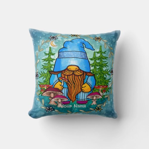 Forest Gnome  Throw Pillow
