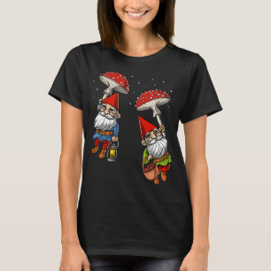 Forest Gnomes Hippie Mushrooms Nature Fungi Psyche T-Shirt