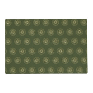 Forest   Golden Zinnia Flower Medallions Placemat