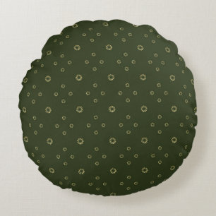 Forest   Golden Zinnia Sun Round Pillow