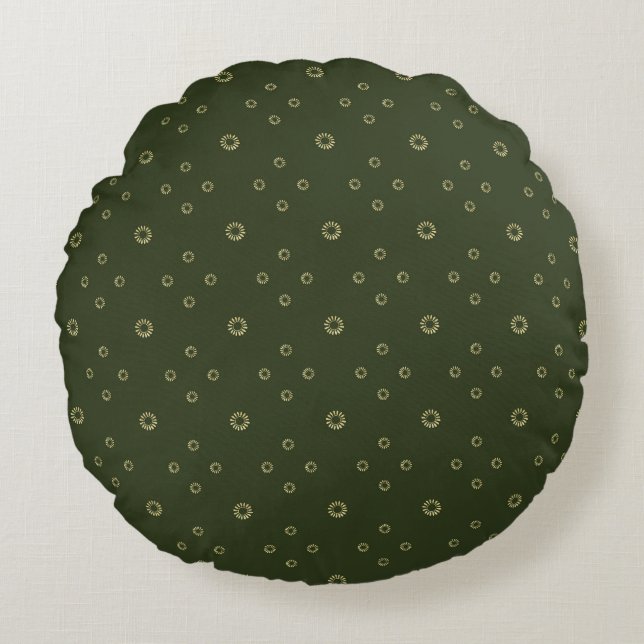 Forest | Golden Zinnia Sun Round Pillow (Front)