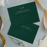 Forest Green A7 Invitation Envelope<br><div class="desc">These elegant,  forest-dark green wedding envelopes feature a simple cream text design. Add your initials or monogram to make them completely your own.</div>