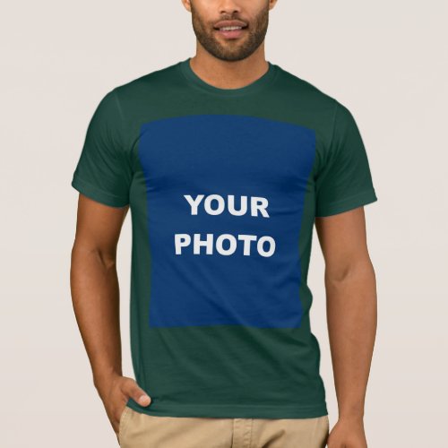 Forest Green Add Image Photo Picture Logo Mens T_Shirt