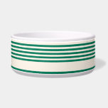 Forest green and beige five stripes pattern bowl<br><div class="desc">Forest green and beige five stripes pattern</div>
