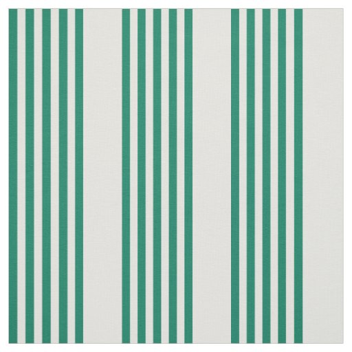 Forest green and beige five stripes pattern fabric