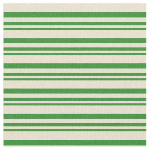 Forest Green and Beige Stripes/Lines Pattern Fabric