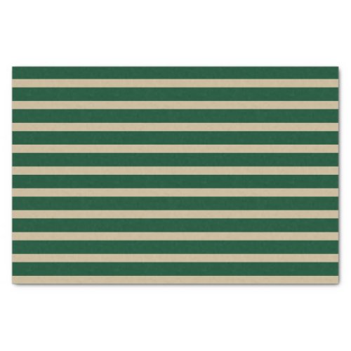 Forest Green and Beige Stripes Tissue Paper