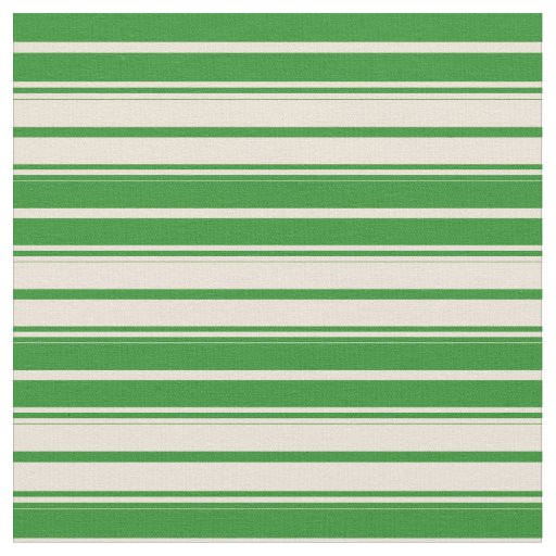 Forest Green and Bisque Lined/Striped Pattern Fabric