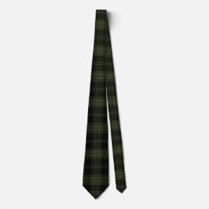 Forest Green and Black - Tartan Plaid Pattern Neck Tie