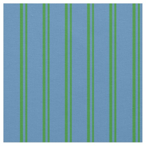 Forest Green and Blue Stripes/Lines Pattern Fabric