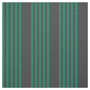 Forest green and charcoal fives stripe pattern fabric
