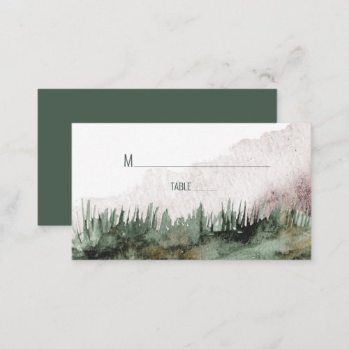 Forest Green and Copper Nature Themed Place Card