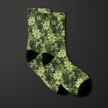 Forest Green and Cream Botanical Socks<br><div class="desc">Embrace a classic aesthetic with our Forest Green and Cream Botanical Socks. The combination of forest green and cream,  along with the botanical design,  makes it a versatile choice for weddings. Complete your ensemble with our matching neck tie for a coordinated look.</div>