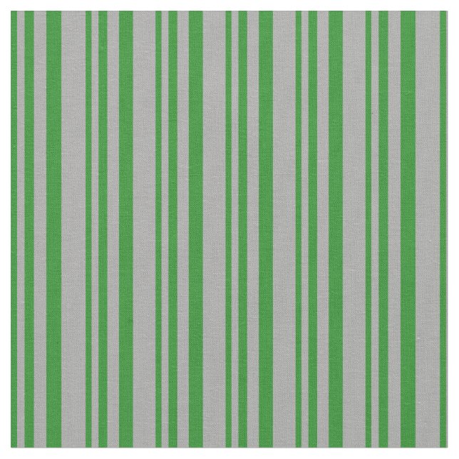 Forest Green and Dark Grey Stripes/Lines Pattern Fabric (Close Up)