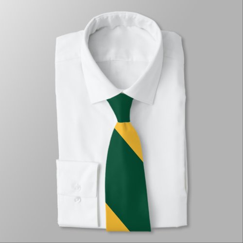 Forest Green and Gold Broad University Stripe Tie