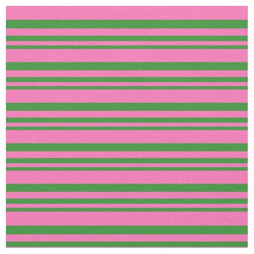Forest Green and Hot Pink Lines/Stripes Pattern Fabric