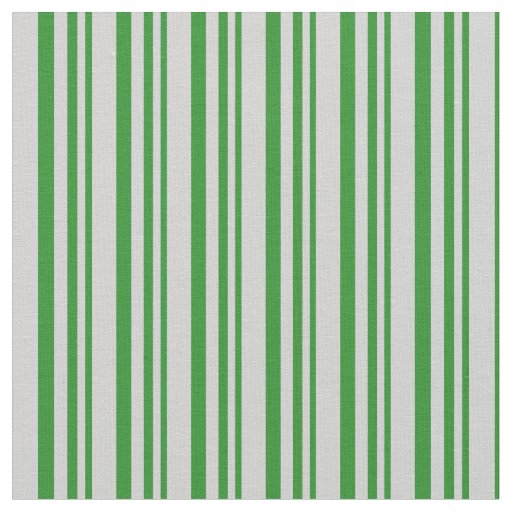 Forest Green and Light Grey Striped Pattern Fabric