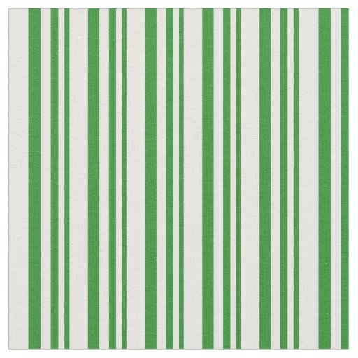 Forest Green and Mint Cream Striped/Lined Pattern Fabric