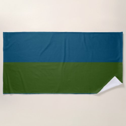 Forest Green and Navy Blue Beach Towel