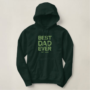 Forest Green and Pear Best Dad Ever Embroidered Hoodie