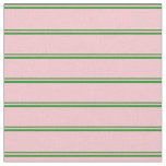 [ Thumbnail: Forest Green and Pink Stripes/Lines Pattern Fabric ]