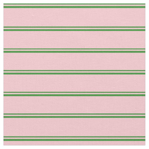 Forest Green and Pink Stripes/Lines Pattern Fabric