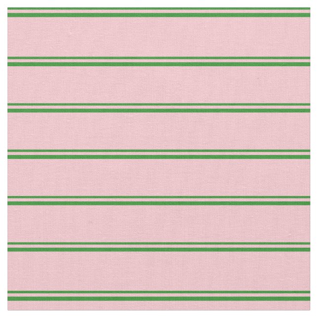 Forest Green and Pink Stripes/Lines Pattern Fabric (Close Up)