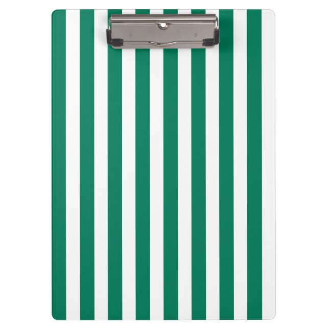 Forest green and white candy stripes clipboard (Front)