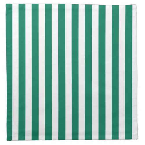 Forest green and white candy stripes cloth napkin