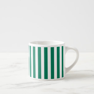 Forest green and white candy stripes espresso cup
