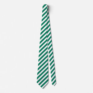 Forest green and white candy stripes neck tie